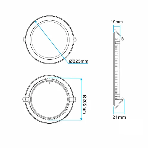 LED ugradna panel lampa 18W toplo bela M18UO/WW