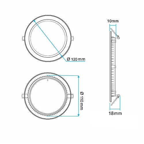 LED ugradna panel lampa 6W toplo bela M6UO/WW