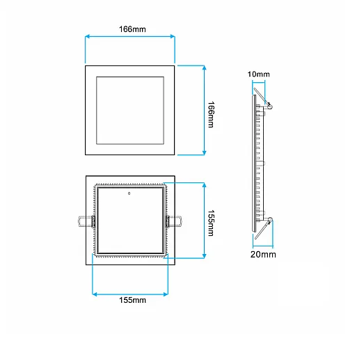 LED ugradna panel lampa 12W dnevno svetlo M12UK/W