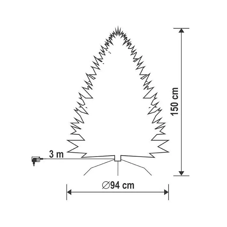 Veštačka jelka 150cm sa osvetljenjem KMF6/150