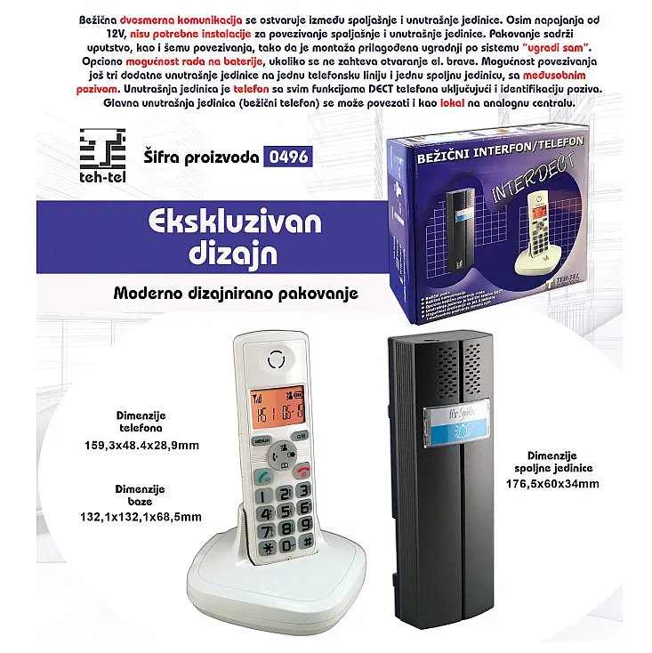 Bežični interfon sa telefonom T496