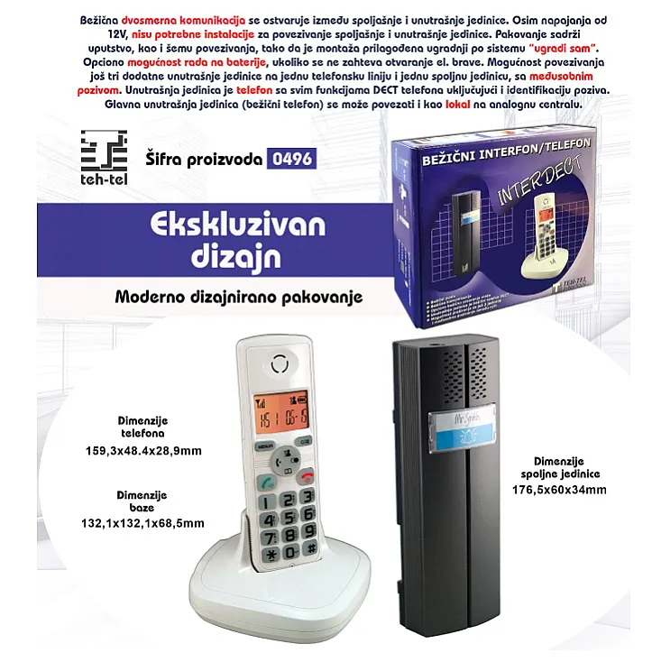 Bežični interfon sa telefonom T496