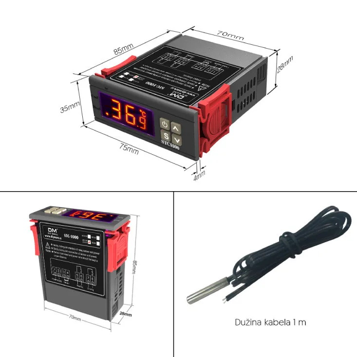 Digitalni termostat sa sondom -50 - 99.9°C STC-1000AC