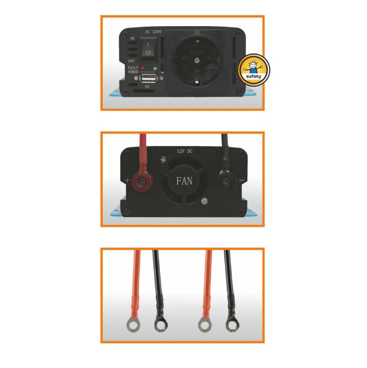 Sinusni naponski pretvarač 500W+USB SAI500TS