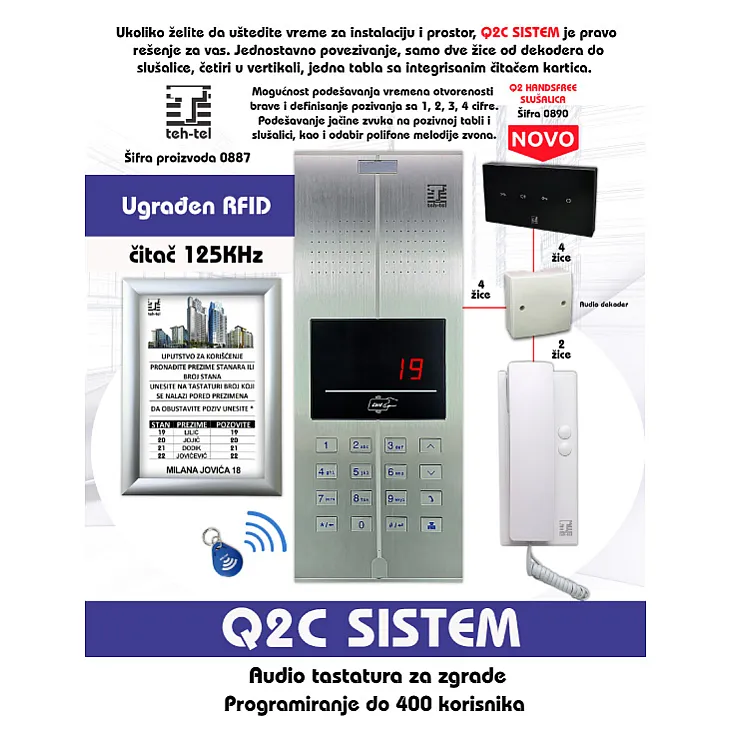 Dekoder za audio interfon Q2 T888