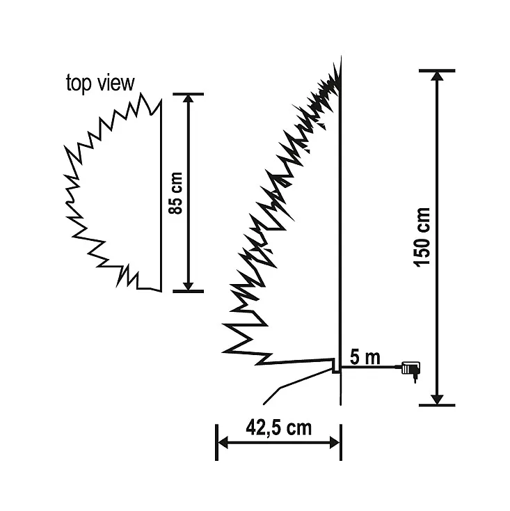 Nazidna veštačka jelka 150cm sa osvetljenjem KMF7/150