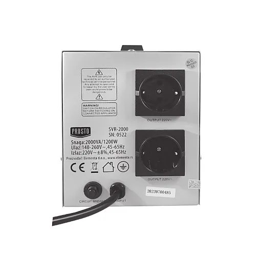 Prosto stabilizator napona 2000VA 1200W SVR-2000