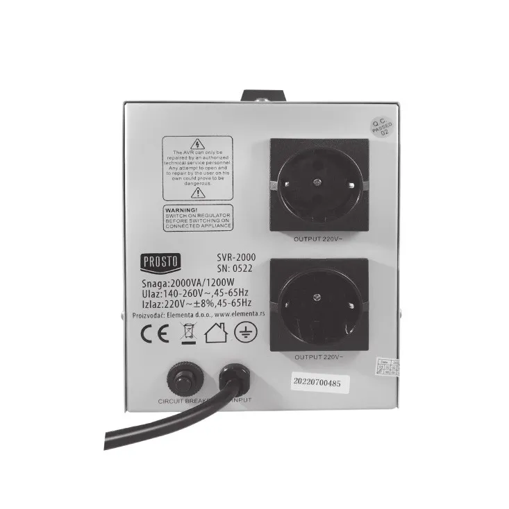 Prosto stabilizator napona 2000VA 1200W SVR-2000