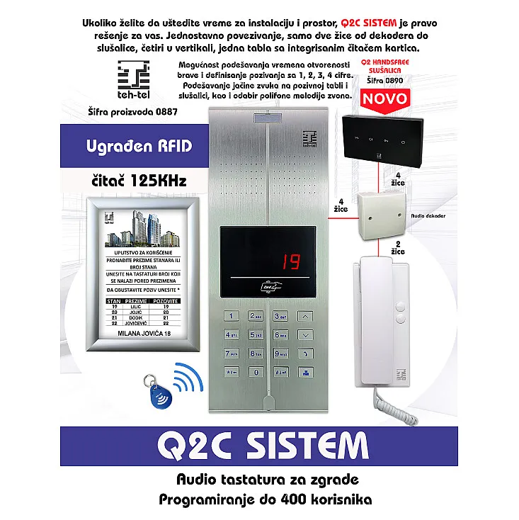Interfonska handsfree slušalica Q2 T890