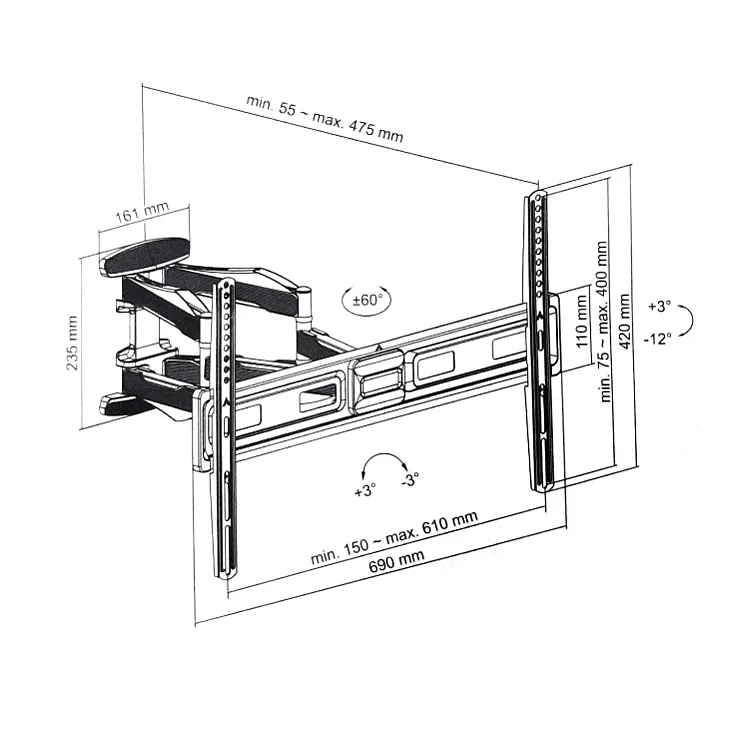 Zidni TV nosač 37" do 80" LCDH33