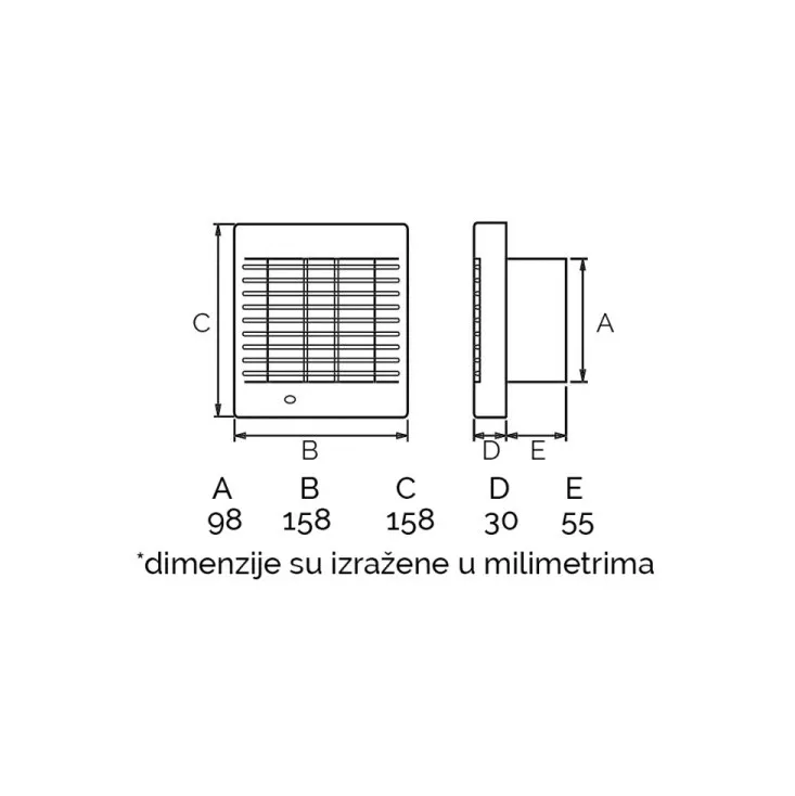 Izduvni ventilator 100mm POLO4