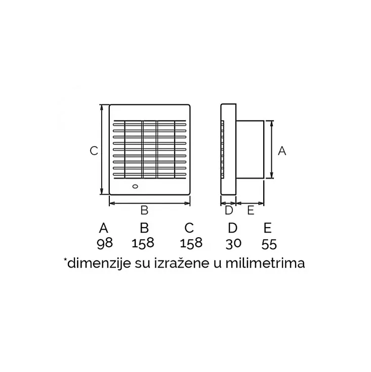 Izduvni ventilator 100mm POLO4