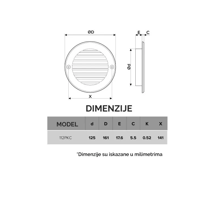 Plastična žaluzina 161mm 111E