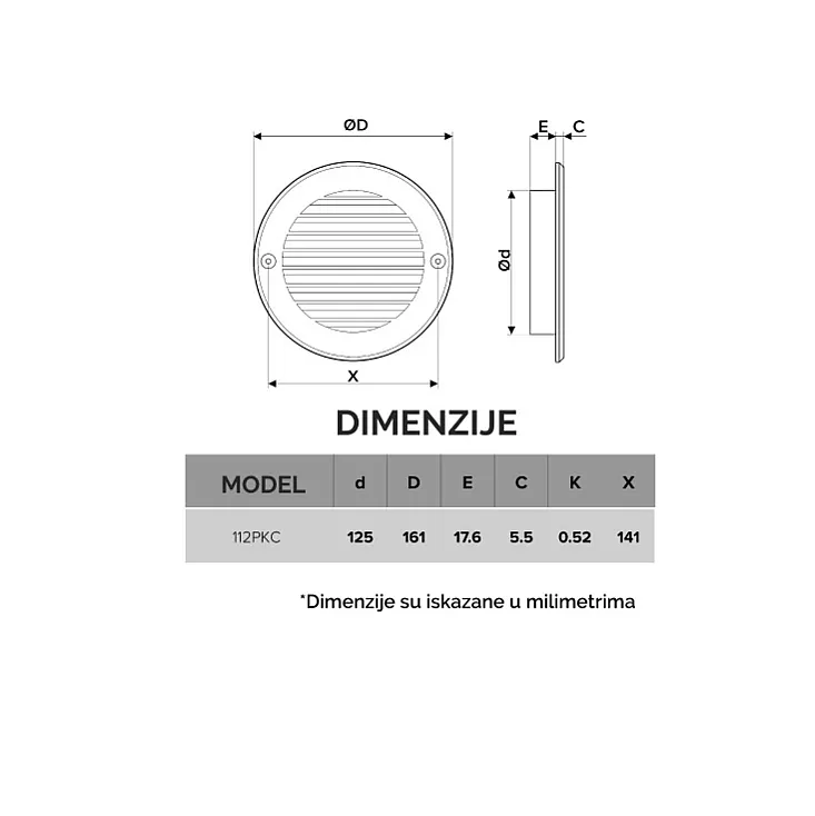 Plastična žaluzina 161mm 111E