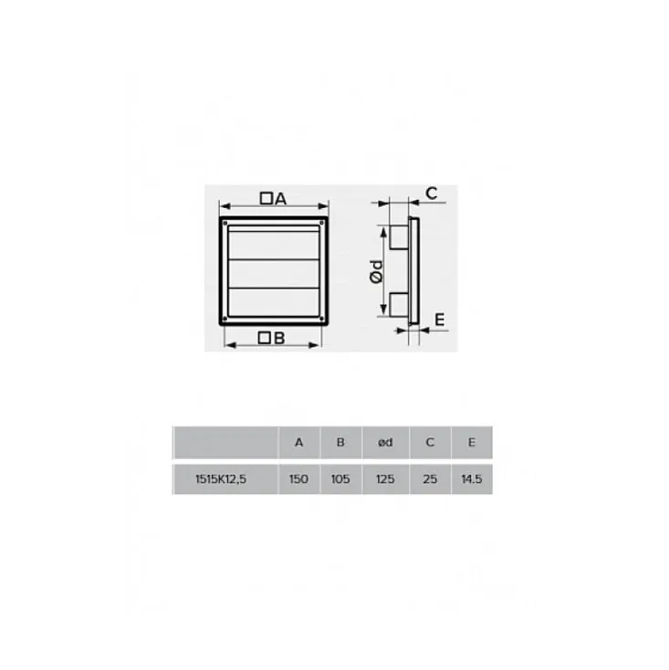 Plastična žaluzina 150x150mm 114E