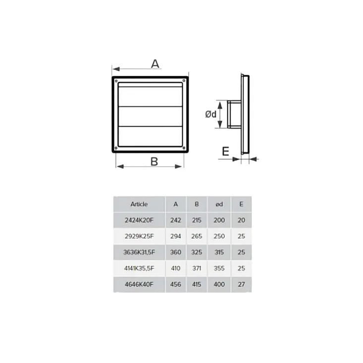 Plastična žaluzina 360x360mm 137E
