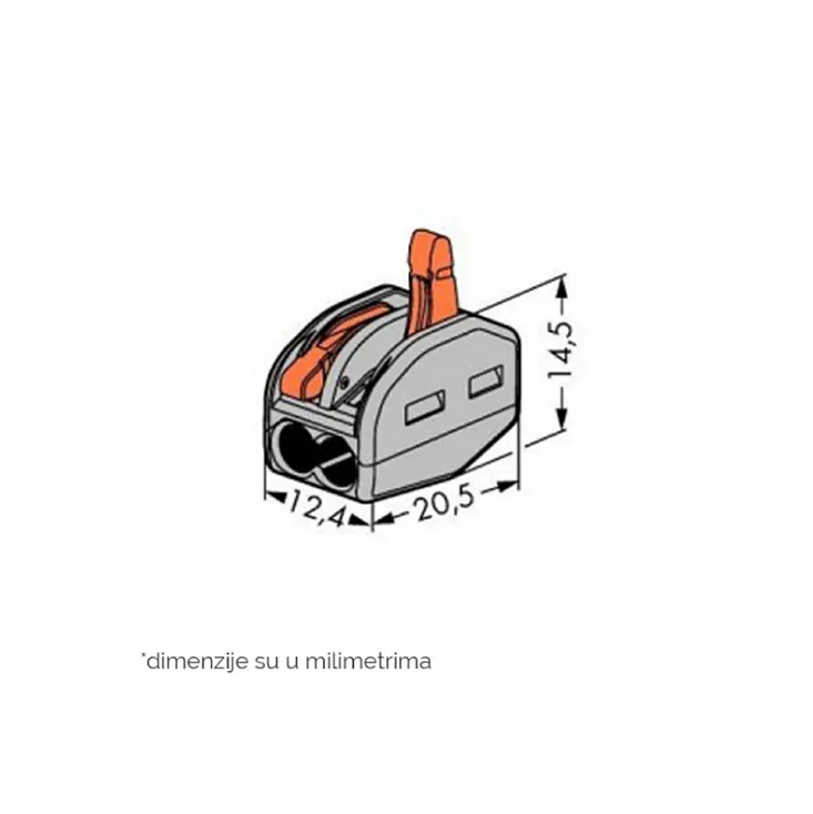 Bezvijačna spojnica vodova 2P 0.08-2.5mm2 CMK-412