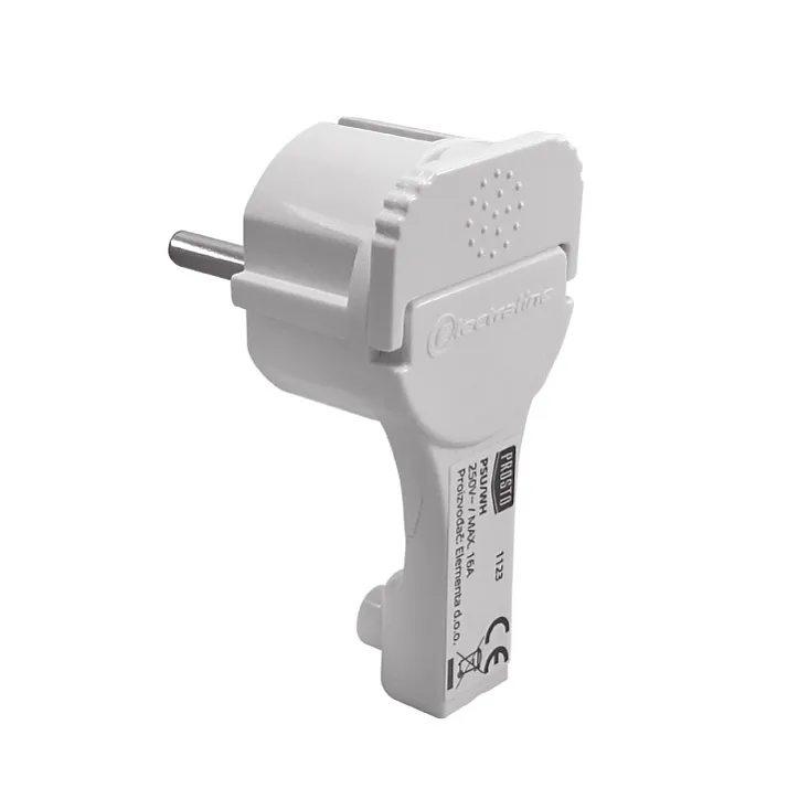 Šuko utikač pljosnati ugaoni 16A PSU/WH