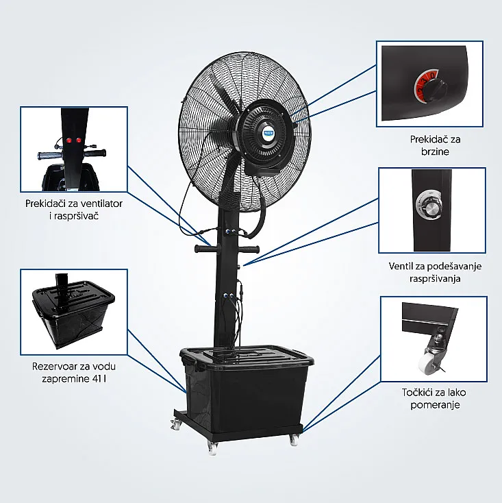Prosto ventilator sa raspršivačem 41 l MSF2603C