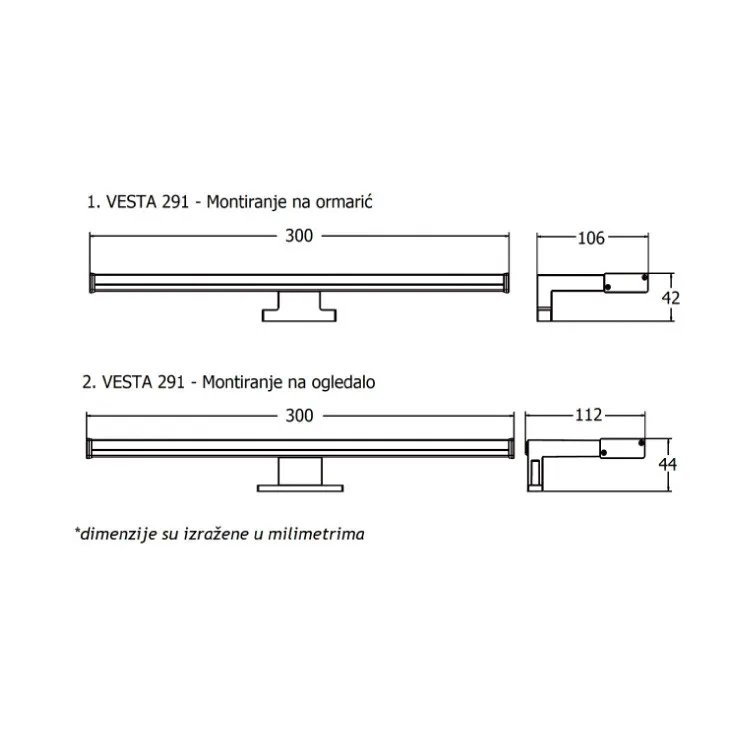 Zidna LED lampa 6W E201000