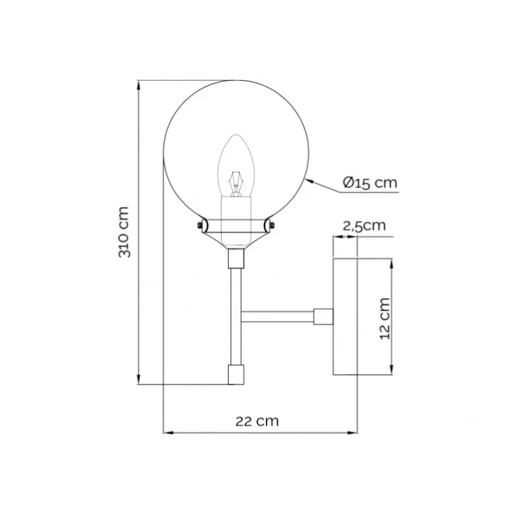 Zidna lampa 1xE14 E201767