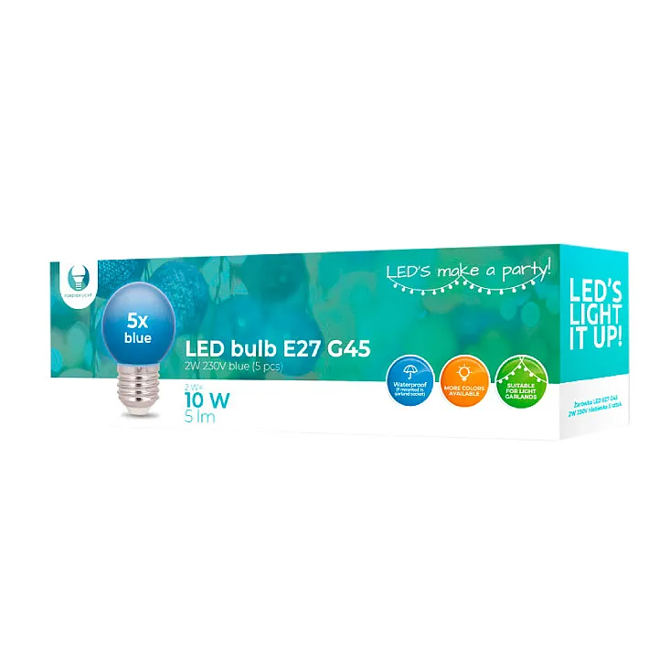 Set 5 kom. plavih LED sijalica E27 RTV003604