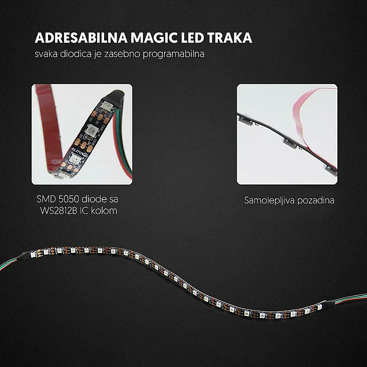 Adresabilna magic RGB LED traka LTR5050/60RGBpix-5H