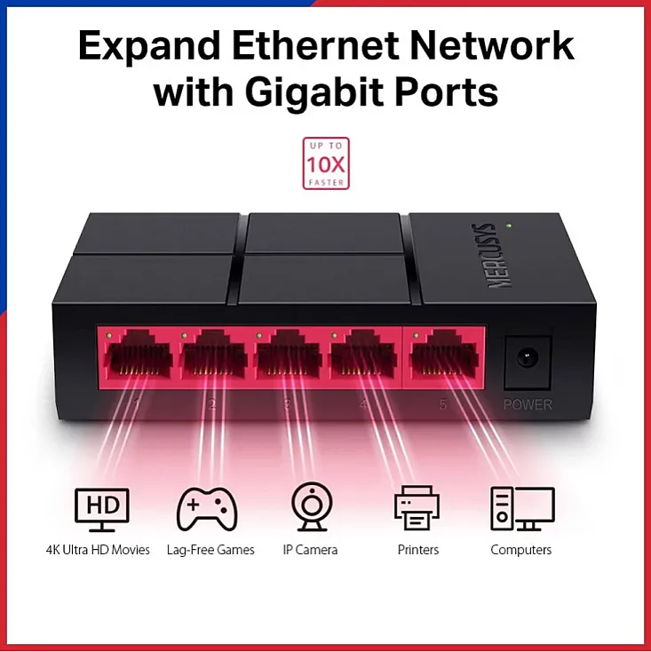 LAN svič sa 5 portova Mercusys-MS105G