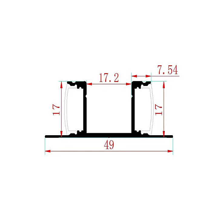 Aluminijumski zidni profil za dve LED trake LPR-1749/2