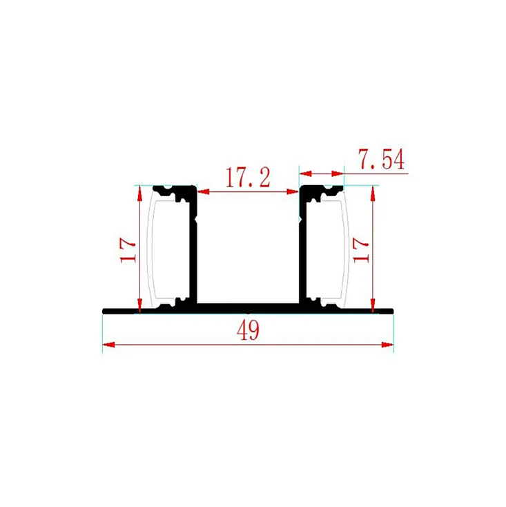Aluminijumski zidni profil za dve LED trake LPR-1749/2
