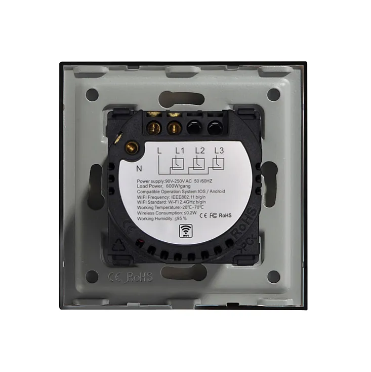 Wi-Fi smart prekidač svetla sa N provodnikom 1x5A WFPS-N01/BK