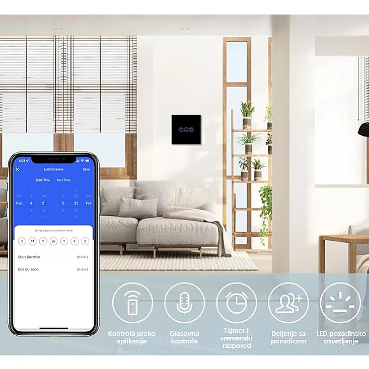 Wi-Fi smart prekidač za roletne WFPR-C1/BK