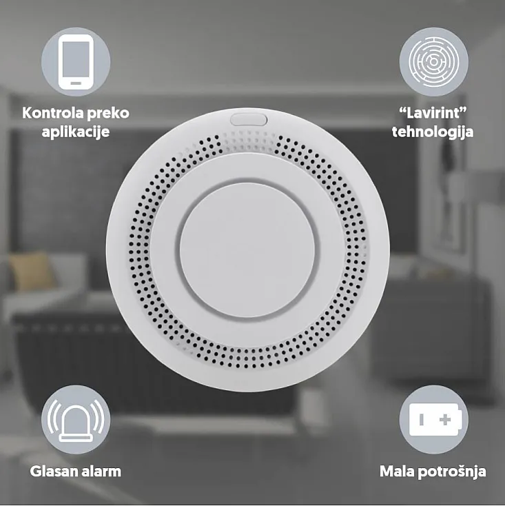 Wi-Fi smart senzor dima sa sirenom WFS-SM04A