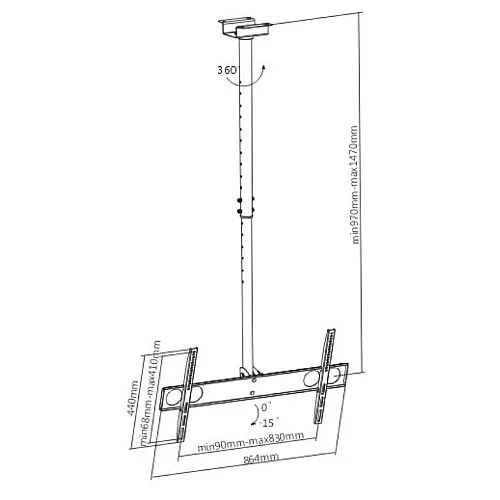 Plafonski TV nosač 37" do 70" TVN-K1103