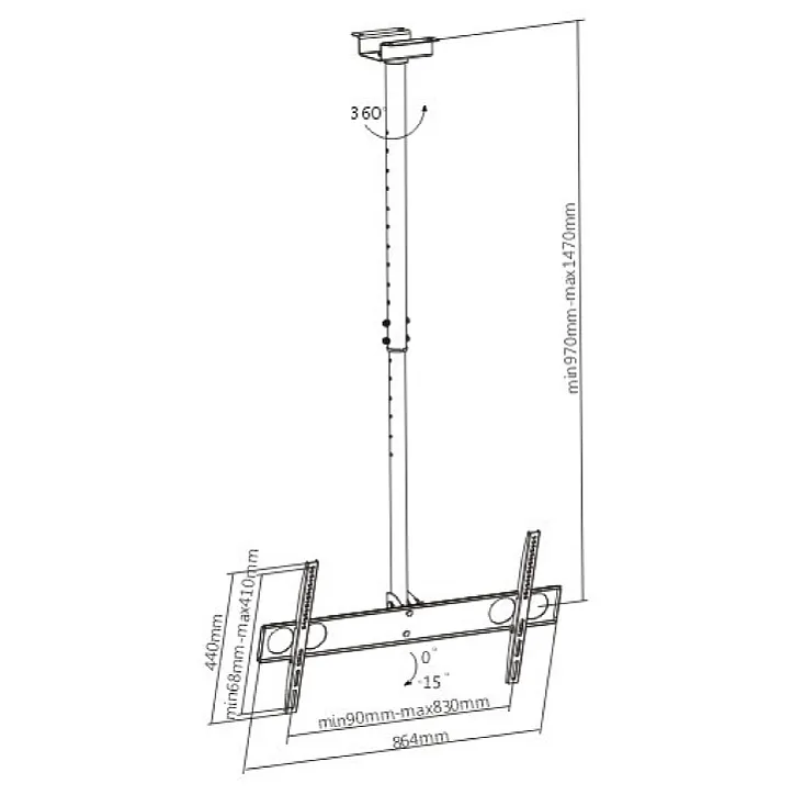 Plafonski TV nosač 37" do 70" TVN-K1103