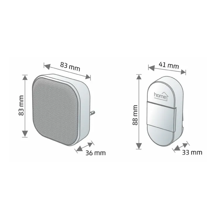 Bežično kućno zvono 230V~ sa kinetičkim tasterom DBK1401AC