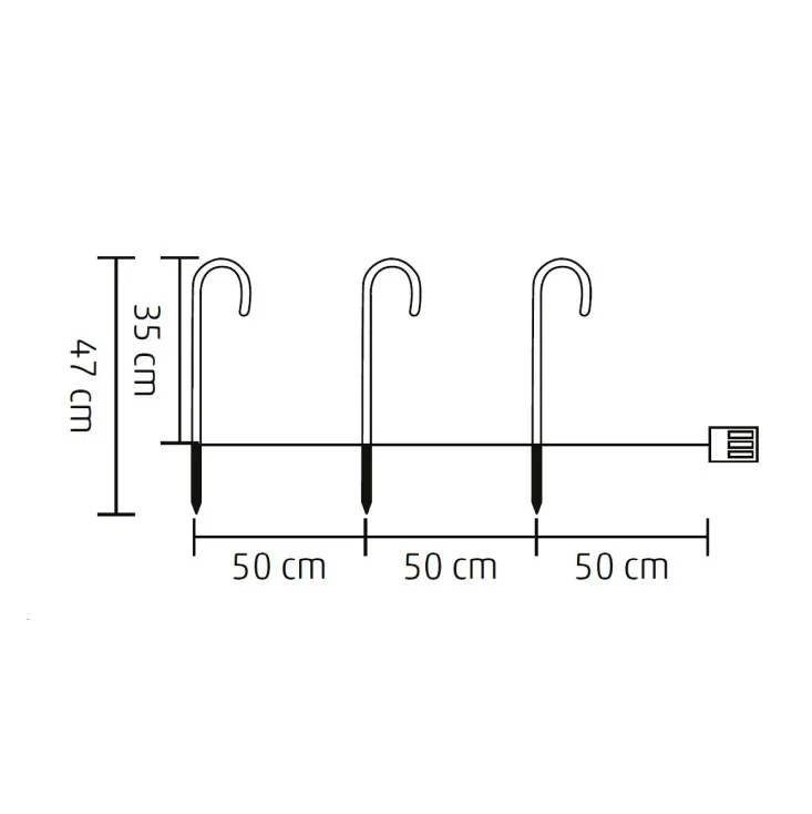 LED dekoracija "šećerni štap" 3 kom. CDY3LED