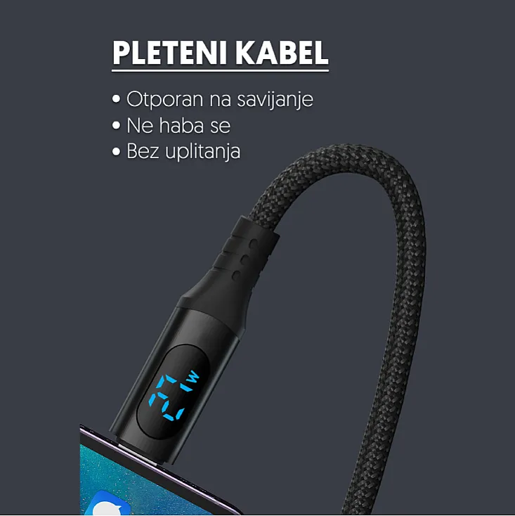 Kabel USB-A/USB-C, sa displejom, V3.0, 1m USBKDS-A/TypeC