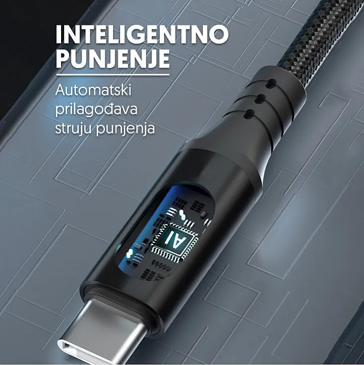 Kabel USB-A/USB-C, sa displejom, V3.0, 1m USBKDS-A/TypeC