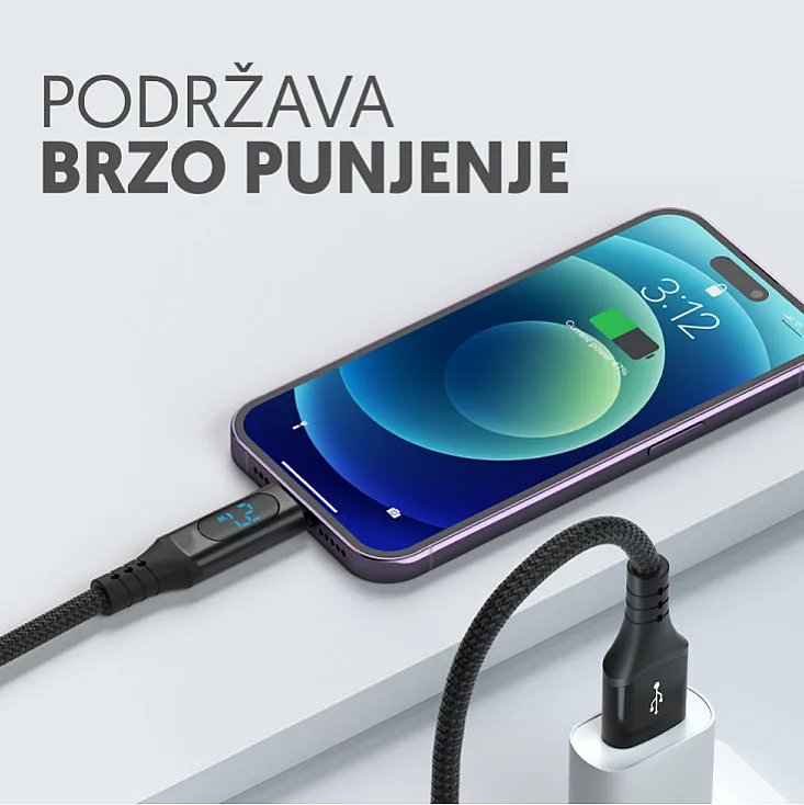 Kabel USB-A/USB-C, sa displejom, V3.0, 1m USBKDS-A/TypeC