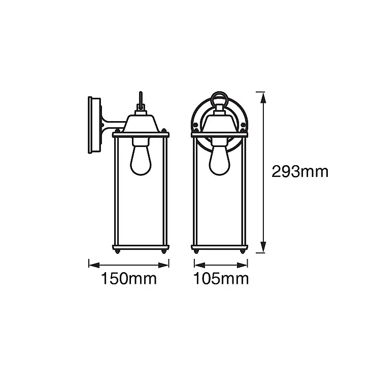Ledvance zidna lampa - fenjer 1xE27 4058075206649E