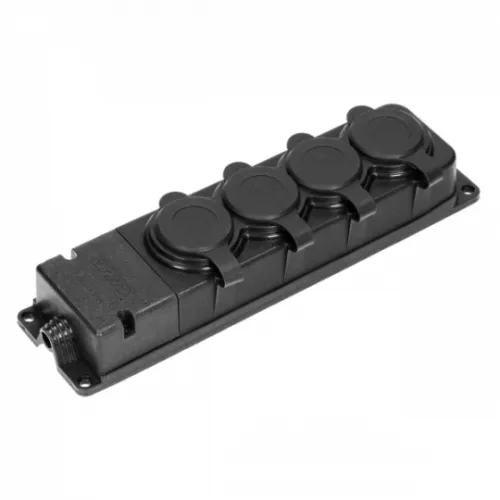 Priključnica OR-AE-13167(GS) gumena prenosna četvorostruka heavy-duty IP44 Orno
