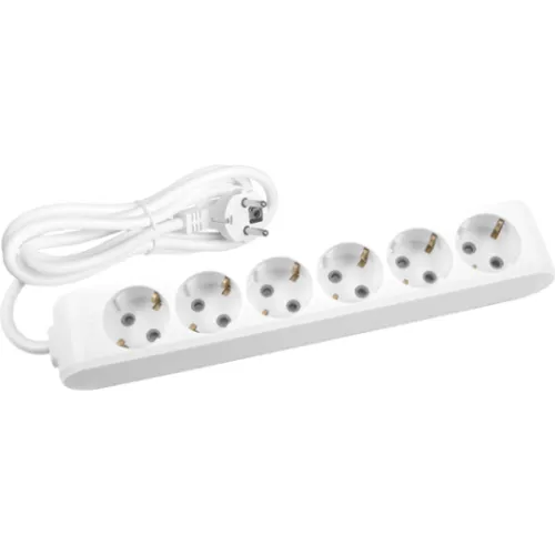 Priklj.prenosna bela šestostruka 6Mx3m 3x1,5mm2 16A 250V WLTB0463-2WH EU4 X-tendia Panasonic