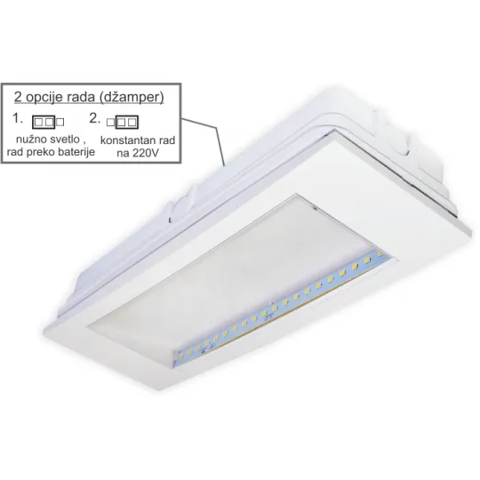 Ugradna punjiva zidna lampa bela 3.8W 6500K IP40 20 LED M620L