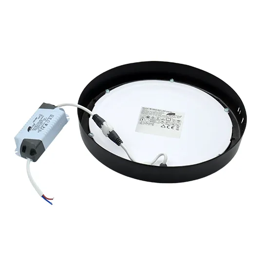 Nadgradni okrugli LED panel crni 18W 6500K M18NO-BK