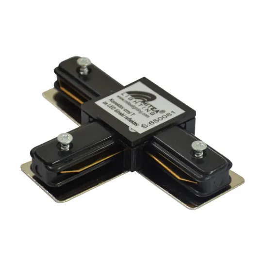 -R Konektor crni metalni  T za šinski LED i GU10 reflektor 220V Mitea Lighting