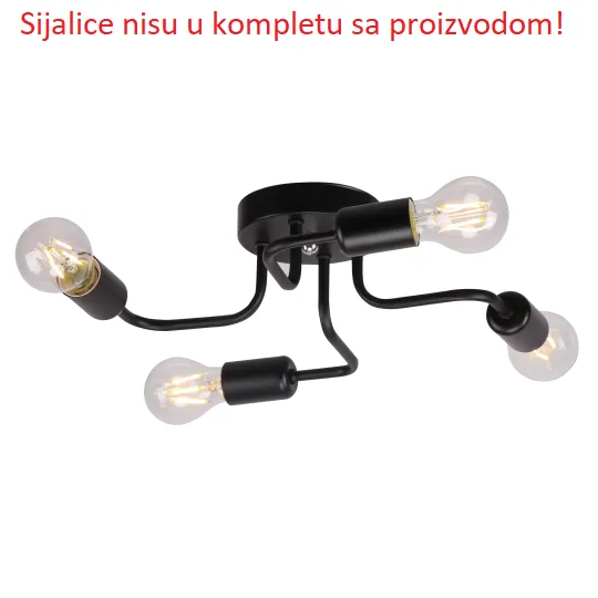 Luster crna Max.60W 220~240V 4xE27 - Sijalice nisu uključene uz proizvod! M11038-4