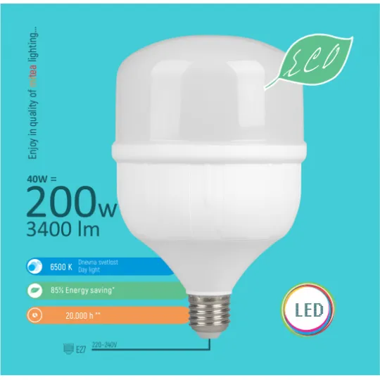 LED ECO sijalica E27 40W T7 6500K 118x186mm 220-240V