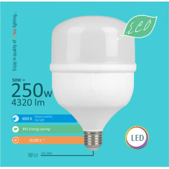 LED ECO sijalica E27 50W T7 6500K 138x206mm 220-240V