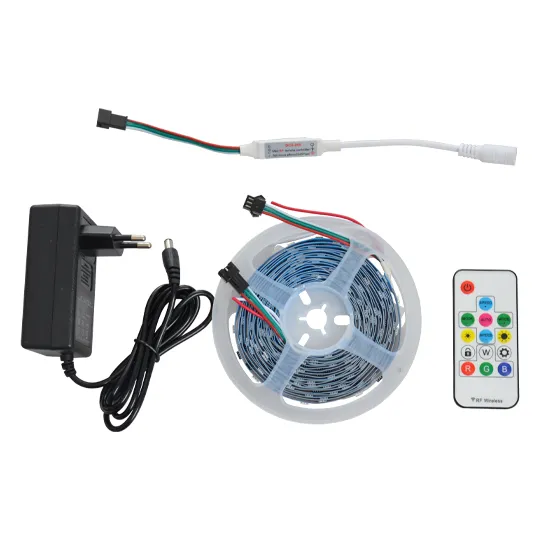 SMD LED traka 7.2W/1m 12V magic RGB IP20 5m kotur 30 LED/1m sa kontrolerom 17 tastera blister MLP-5050-30